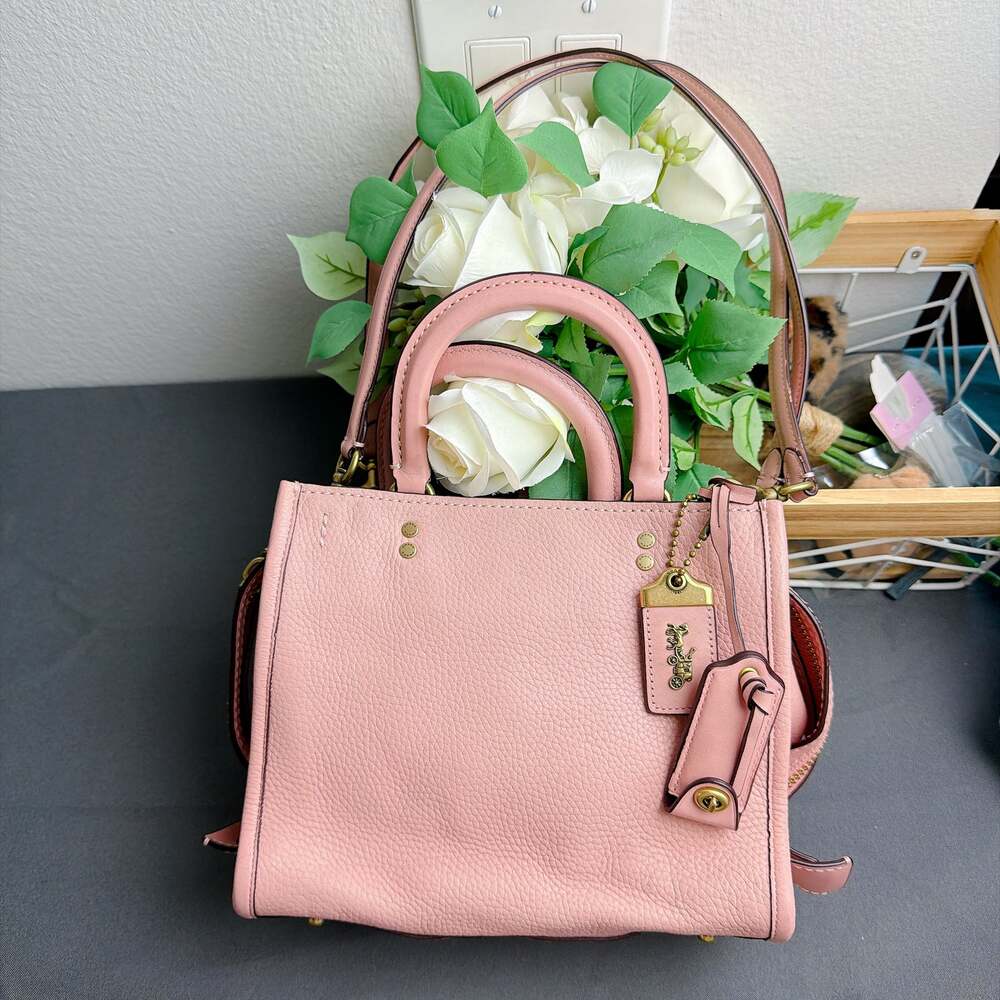 Coach Rogue 25 Pink Pebble Leather 2-Way Satchel